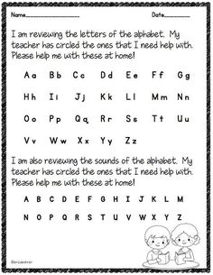 a printable worksheet for the alphabet