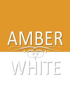 an orange and white book cover with the words amber and white on it's front