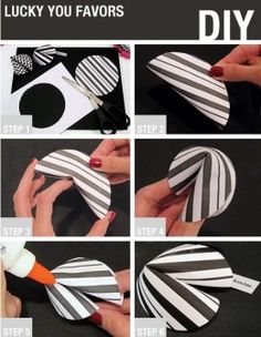 instructions for how to make an easy diy striped paper flower with scissors and glue