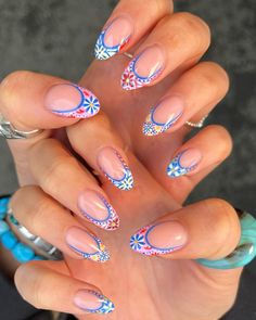 2000s Nail Art Summery Nails, Cute Gel Nails, Vacation Nails, Beach Nails, Manicure Y Pedicure, Dream Nails, Fire Nails, Funky Nails, Pretty Acrylic Nails