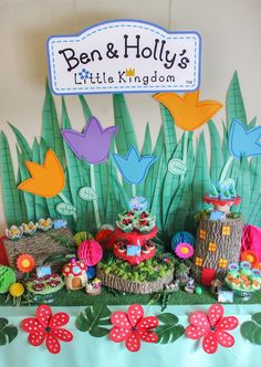 a table topped with lots of colorful decorations