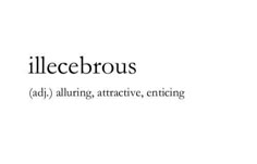 the words illecebrous are written in black and white on a white background