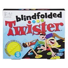 a box of blindfolded twister with an image of a cartoon character on it