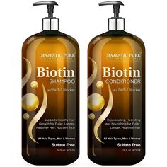 Biotin Shampoo and Conditioner Set with DHT Blocker Complex - Hydrating, Nourishing & Supporting Healthy Hair Growth, Sulfate Free, for Men & Women - 16 fl oz each Material Type: Free chemical free, Paraben free, sulfate free Item Form: Cream Hair Type: For All Hair Types Scent: Rosemary 100% Pure and Natural Our products are 100% pure and natural. This means they are free from toxins, additives, or any nasty chemicals. Completely unfiltered and undiluted for the best result Thicker, Shinier, Fuller Hair Biotin Shampoo & Conditioner together make for the best combination that helps revive shine, bring back voluminous hair and supports your hair with the nourishment to stay healthy Post Coloring Damage Control Regular use of both of these Biotin products will help in undoing the damage that Shea Butter Shampoo, Dht Blockers, Coconut Shampoo, Biotin Shampoo, Shampoo And Conditioner Set, Hair Growth Shampoo, Baking Soda Shampoo, Hair Growing, Rosemary Oil