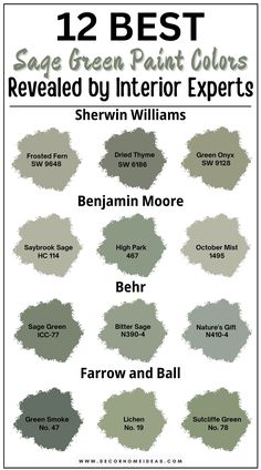 the 12 best sage green paint colors revealed by interior experts, sheryln moore, farrow and ball