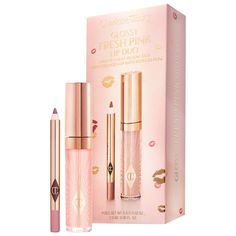 Mini Glossy Pink Lip Gloss + Lip Liner Set - Charlotte Tilbury | Sephora Sephora Wishlist, Charlotte Tilbury Mini, Lip Liner Set, Kohl Eyeliner, Glossier Pink, Makeup Party, Pink Lip Gloss, Fancy Makeup, Beauty Kit