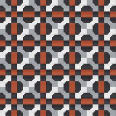 an abstract pattern made up of black and red squares