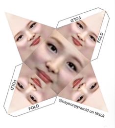 an image of a woman's face with four different angles to show her eyes