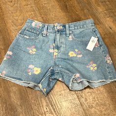 New With Tags. Size 12. Bin 5 Floral Denim Shorts, Cute Pants, Floral Denim, Navy Floral, Teen Wolf, Short Girls, Kids Bottoms, Summer Girls, Old Navy