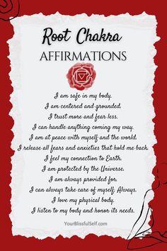 Root Chakra Affirmations, Chakra For Beginners, Shadow Work Spiritual, Chakra Mantra, Sacral Chakra Healing, Chakra Chart, Chakra Health, Root Chakra Healing, Spiritual Awakening Signs