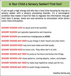 Is your child a sensory seeker? Learn more about it and get tips on great sensory processing disorder toys for sensory seeking kids. Sensory Seeking, Sensory Seeker