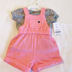 Carter’s 2 Pieces Set With Pink And Gray. Size 3 Months. Great For Summer. Pet And Smoke Free Home Cute Pink Playtime Sets, Pink Summer Playdate Sets, Cute Pink Sets With Short Sleeves, Pink Cotton Playwear Sets, Cute Pink Sleeveless Clothing Sets, Cute Pink Sleeveless Sets, Cute Sleeveless Pink Sets, Suspenders Outfit, Boy Overalls