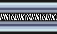 a black and white striped pattern with zebra stripes in the center, on a blue background