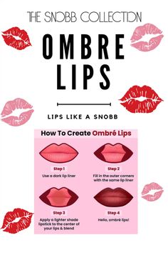 Lip Liner Placement, Ombre Lip Tutorial, How To Apply Lip Liner, Gradient Lips Tutorial, Makeup Notes, Lip Liner Tutorial, Ombre Lips Tutorial, Ombré Lip