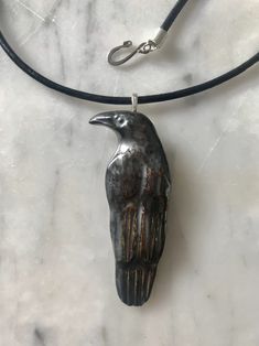 Raven Pendant Amulet Metallic Black Crow Blackbird - Etsy Raven Jewelry, Raven Pendant, Jewelry Goth, Black Crow, Metallic Look, Pagan Jewelry, Blackbird, Ceramic Jewelry