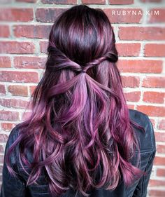 Get the Look: Lavender Orchid by Rubyna Kim - a more natural violet ombre Magenta And Black Hair, Violet Hair Color, Red Violet Hair Color, Magenta Hair Colors, Hair Color Ombre, Red Violet Hair, Violet Hair Colors, Orchid Hair, Magenta Hair