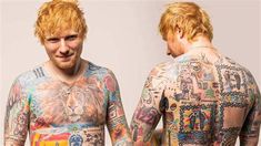 two men with tattoos on their backs and arms