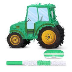 PRICES MAY VARY. ❤️【 PREMIUM QUALITY 】- The tractor pinata measures 15.8 x 6.7 x 12 inches. Made with high and resistant cardboard. Decorated with crepe paper on bond paper, high strength plastic loop to hang. Premium material ensures its durability and fancy looking. It comes with a blindfold and bat to make more fun. ❤️【 EASY TO FILL 】- Pinata come with a pre-made hole and a sturdy hanging loop at the top for easy hanging. There is an opening sticker on the filling port. You can fill up to 5lb Excavator Pinata, Tractor Pinata, Farmer Birthday Party, Construction Theme Party, Boys Birthday Party