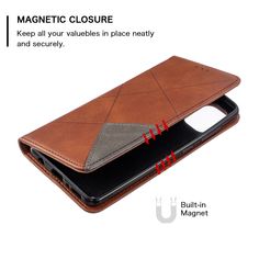 the magnetic closure case is shown with instructions to adjust it's card slots