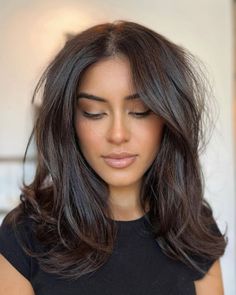 50 Sassy Medium Length Hairstyles for Thin Hair Medium Hair For Thinning Hair, Medium Length Dark Hair With Layers, Medium Dark Brown Hair With Layers, Volume Haircut Medium Shoulder Length, Mid Length Volume Haircut, Classy Medium Length Haircut, Straight Hair With Volume Mid Length, Medium Hairstyle Women Round Face, Medium Length Hair Cuts For Thinner Hair