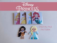 the princesses are made out of perler beads