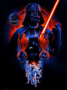 star wars movie poster with darth vader and stormtrooper