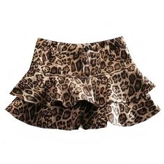 Ruffled Skirt Outfit Ideas, Cheetah Mini Skirt, Leopard Clothes, Fun Skirts, Cheetah Print Outfits, Low Rise Mini Skirt, Chic Y2k, Skirt With Shorts, Animal Print Outfits