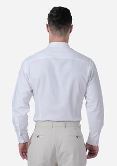 Create an effortless summer look with this light and breezy white linen shirt. Crafted from our linen cotton blend, this custom-made shirt is another wardrobe staple, with versatility that you'll find yourself wearing again and again! White Slim Fit Dress Shirt For Summer, White Cotton Dress Shirt For Business Casual, White Relaxed Fit Cotton Dress Shirt, White Business Tops For Summer, White Dress Shirt For Spring Business Casual, White Linen Top For Formal Occasions, Elegant White Linen Shirt, Formal White Linen Shirt, White Linen Formal Shirt