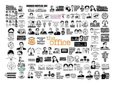 an image of the office logo surrounded by many different people's faces and words