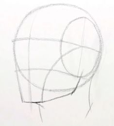 a drawing of a person's head with lines drawn on the side of it