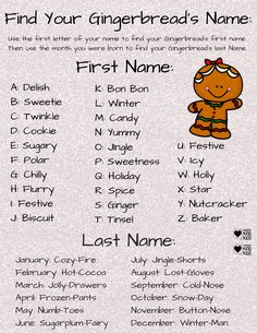 a printable gingerbread's name for the first name