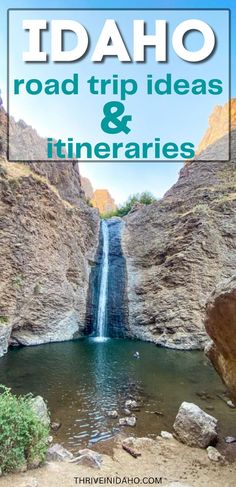 idaho road trip ideas and itineraries with text overlay that reads idaho road trip ideas and itineraries