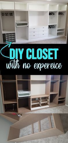 the diy closet with no experience is open and ready to be used for storage