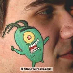 Spongebob Face Paint, Painting Characters, Spongebob Face, Face Paint Party, Face Painting Images, Spongebob Painting