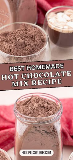 homemade hot chocolate mix recipe in a jar