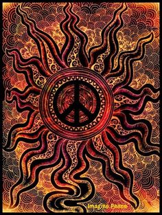 Peace Sign Art, Peace Sign, Sign Art, The Sun, Sun, Red, Black