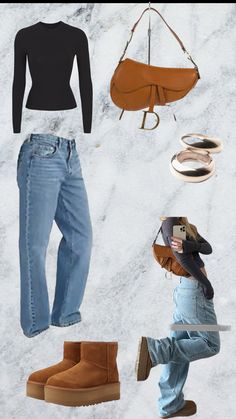 Beanie And Uggs Outfit, Jean And Ugg Outfits, Telfar X Ugg Outfit, Ugg Boots Outfit With Jeans, Tasman Uggs Outfits Aesthetic, Ugg Markstrum Boots Outfit, Nyc Winter Outfits Uggs, Ugg Ankle Boots Outfit Winter