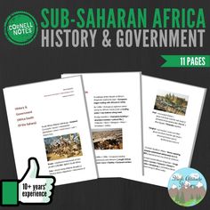 the sub - sahara africa history and government worksheet