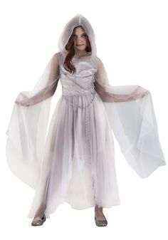 Enchanted in Elegance
Unveil a hauntingly beautiful look with our Girl's Gossamer Ghost Costume! This ethereal ensemble is perfect for any little ghoul who wants to float through Halloween night with an air of mysterious charm. The delicate layers and ghostly glow of the dress make for a spellbinding experience, perfect for those magical moments of trick-or-treating or spooky storytelling.
This costume is a doorway to a world where ghosts are friendly, and every shadow hides a secret. Watch as y Victorian Ghost Costume, Satin Skirt And Top, Ghost Costume Kids, Fifth Element Costume, Victorian Ghost, Clueless Costume, Kiss Costume, Deadpool Costume, Troll Costume