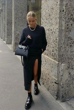 Adrette Outfits, Loafers Outfit, Skandinavian Fashion, Outfit Chic, Looks Street Style, All Black Outfit, Looks Chic, 가을 패션