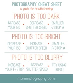 a poster with the words photography great sheet