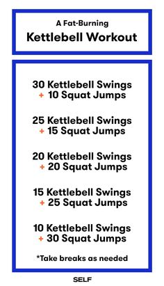 the kettlebell workout plan is shown with instructions for how to do it and what to use