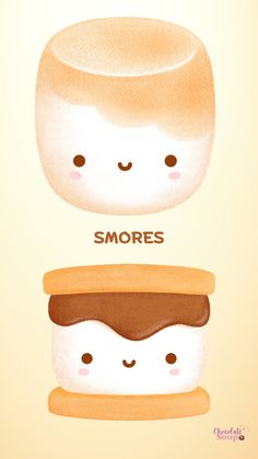 two different types of food with the words smores above them