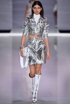 Silver Outfits, Ralph Russo, Ralph And Russo, Metal Clothing, Futuristic Fashion, Colourful Outfits, Colorful Fashion, Couture Fashion, High Boots