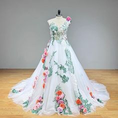 Floral Wedding Dress Plus Size, 3d Floral Wedding Dress, Wedding Dress Ball Gown, Beach Bridal Dresses, Wedding Dress A Line, Wedding Dress Plus Size, Plus Size Wedding Dress, Wedding Dress Boho, Unconventional Wedding Dress