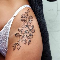#tattooinspiration #tattooart #inkedlife #inkedandproud #tattoodesign #tattooideas #tattooedlife #bodyart #inkedgirls #tattooartist #inklove #tattoostyle #tattoogoals #tattooinspo #inkedmen #tattooaddict #tattooedgirls #tattooedguys #tattooflash #ilovetattoos Medium Sized Hip Tattoos, Tattoo Ideas For Side Of Stomach, Beautiful Hip Tattoos, Spins Tattoos, Womens Small Hip Tattoo, Beautiful Thigh Tattoos, Most Attractive Tattoo For Women, Leg Crease Tattoo, Tattoo Ideas Female Hip Thighs