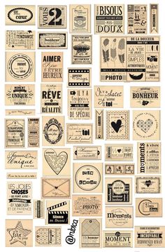 a collage of different types of stamps