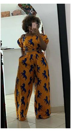 African Palazzo Pants, Palazzo Pants And Crop Top, Looks Hip Hop, Daughter Outfits, African Print Tops