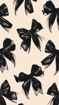 black and white bows on a beige background