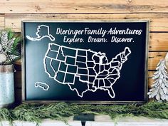 a black and white sign with the words, denver family - adventures explore dream discovery